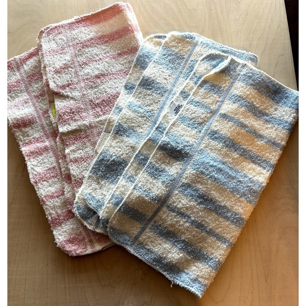 Vtg Tastemaker Washcloths NWT Retro Blue Pink Striped JP Stevens 100% Cotton USA